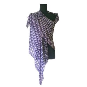 Navy Blue and White Nautical Print Scarf